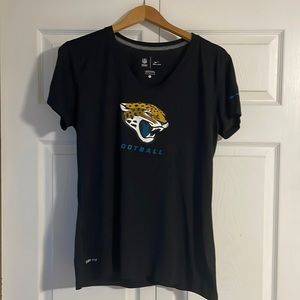 Nike Dri-fit womens v-neck tshirt with Jacksonville Jaguars football team logo